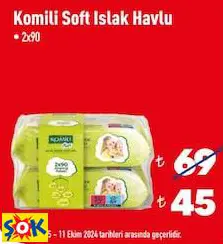 KOMİLİ SOFT ISLAK HAVLU 2X90
